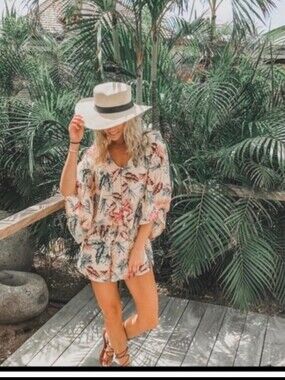 2 Piece Set AMUSE SOCIETY Brisa Aventura Shorts Kimono Crop Top Small S Floral